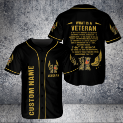Custom Name What Is A Veteran US Flag Jersey Baseball Shirt Product Photo 1