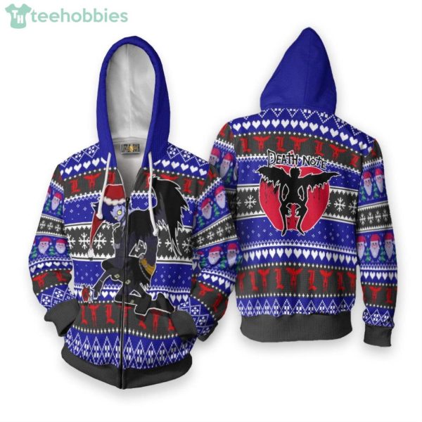 Death Note Custom Ryuk Anime Fans Ugly Christmas Sweater Hoodie Product Photo 2