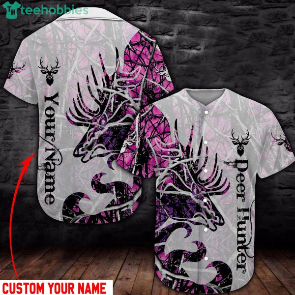 Deer Hunter Custom Namr Gift For Hunter Baseball Jeysey Shirt Product Photo 2