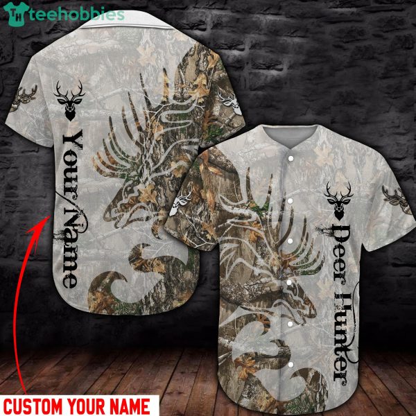 Deer Hunter Custom Namr Gift For Hunter Baseball Jeysey Shirt Product Photo 3