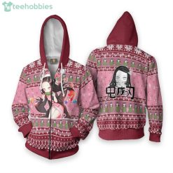 Demon Slayer Custom Nezuko Kamado Anime Fans Ugly Christmas Sweater Hoodie Product Photo 2