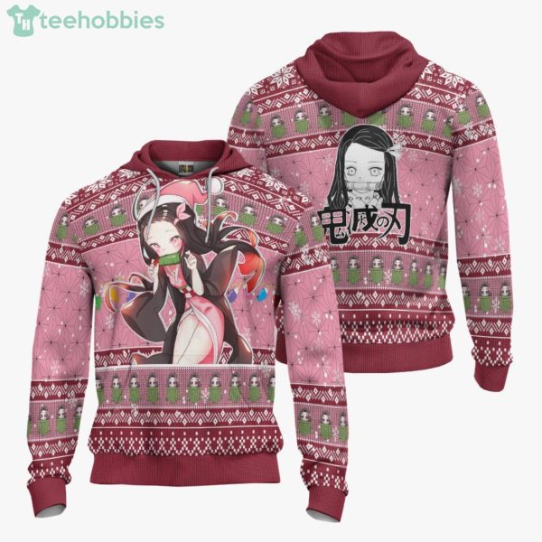 Demon Slayer Custom Nezuko Kamado Anime Fans Ugly Christmas Sweater Hoodie Product Photo 3