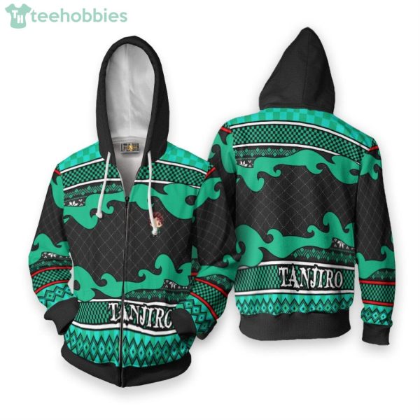 Demon Slayer Custom Tanjiro Kamado Anime Fans Ugly Christmas Sweater Hoodie Product Photo 2