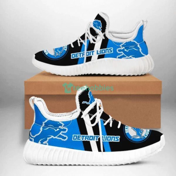 Detroit Lions Striped Style Sneakers Sport Reze Shoes For Fans Product Photo 2