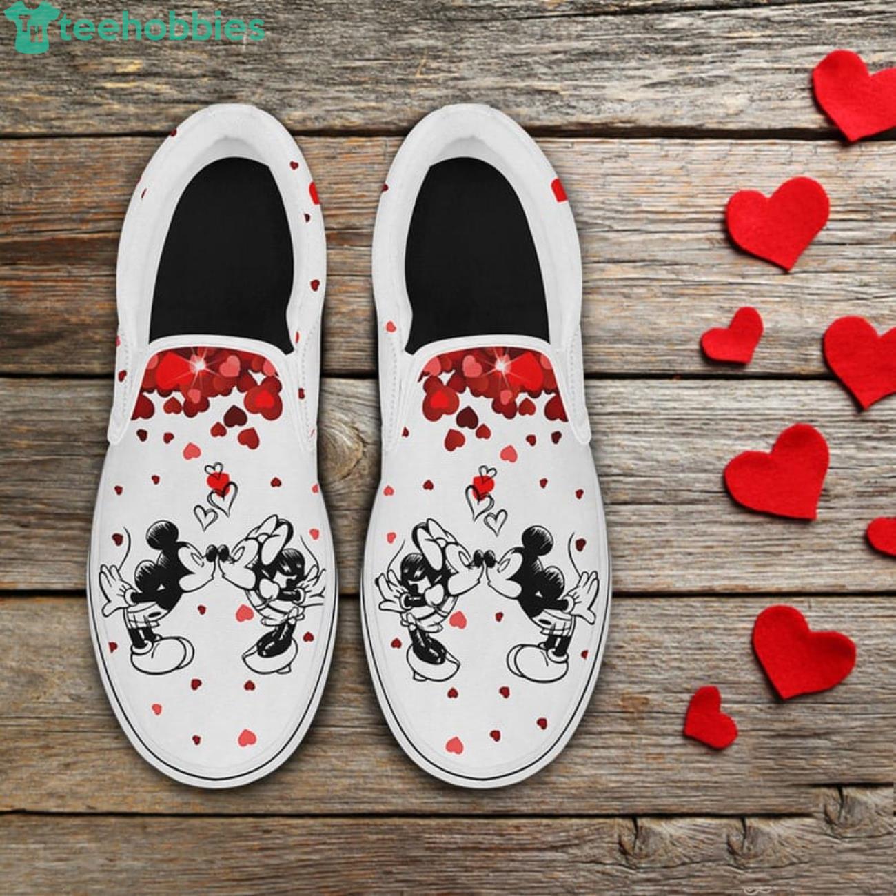Disney Mickey Minnie Couple Valentines Day Slip On Shoes For Men And Women Product Photo 1