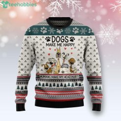 Dogs Make Me Happy Dog Lover Funny Ugly Christmas Sweater Product Photo 1