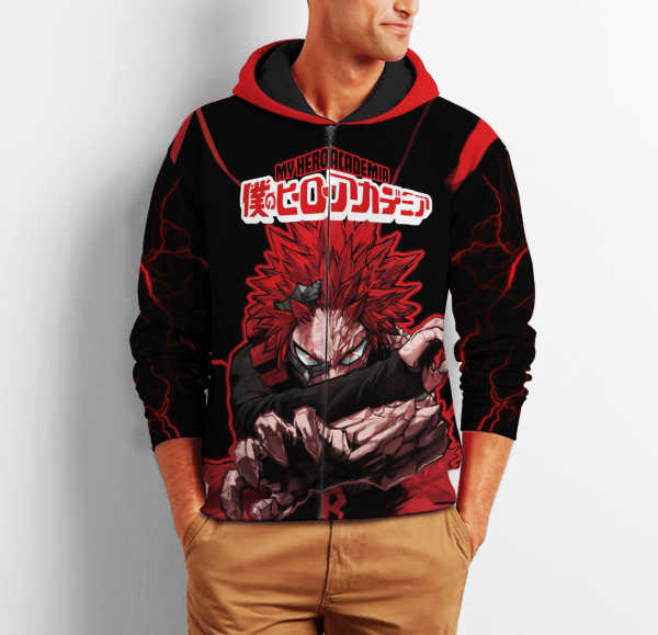 Eijiro Kirishima Zip All Over Printed 3D Shirt My Hero Academia Anime Fans Fan Gift Product Photo 2