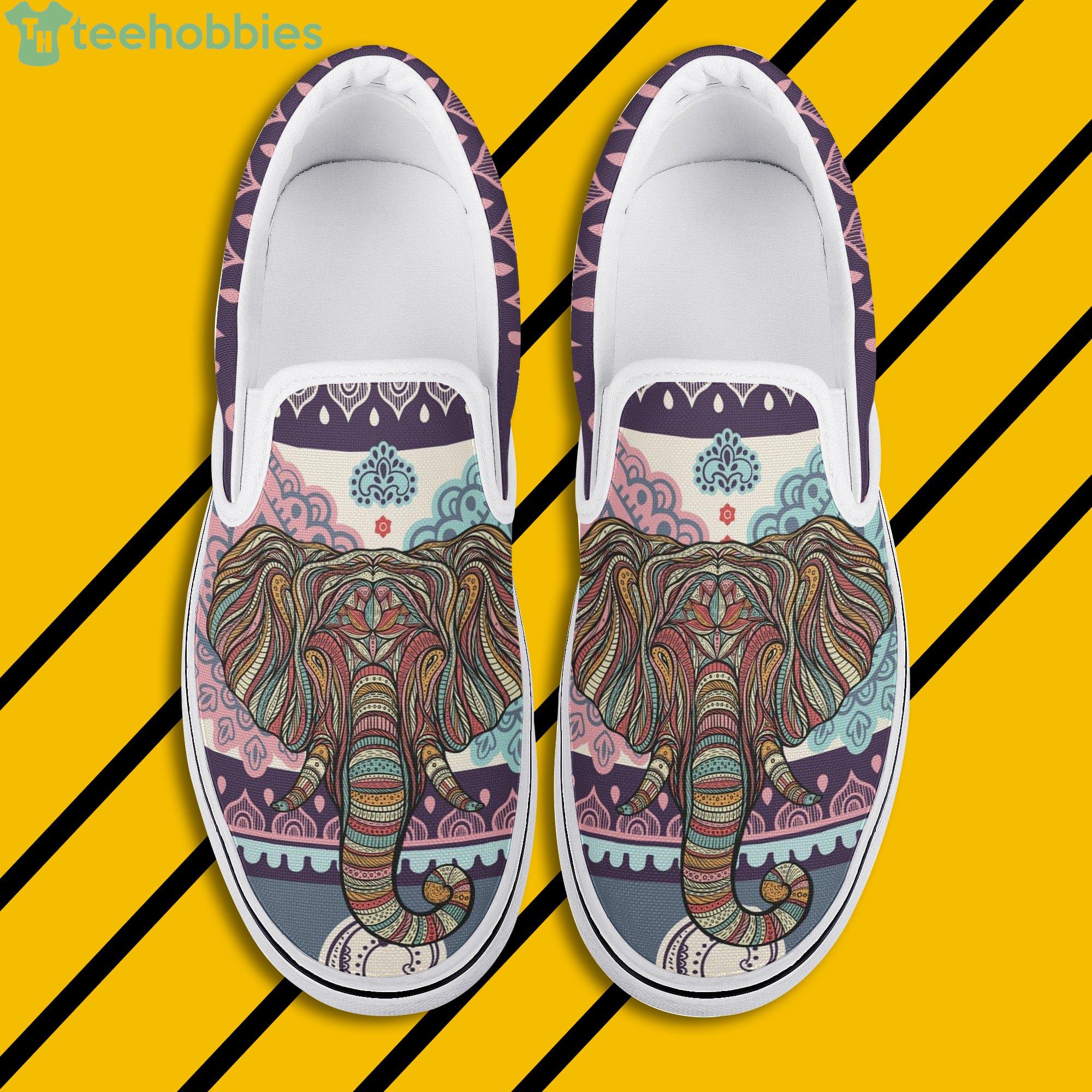 Elephant Mandala Pattern Slip On Shoes For Men And Women Product Photo 1