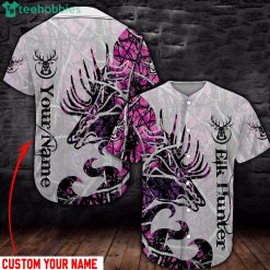 Elk Hunter Custom Name Best Gift For Hunter Jersey Baseball Shirt Product Photo 2