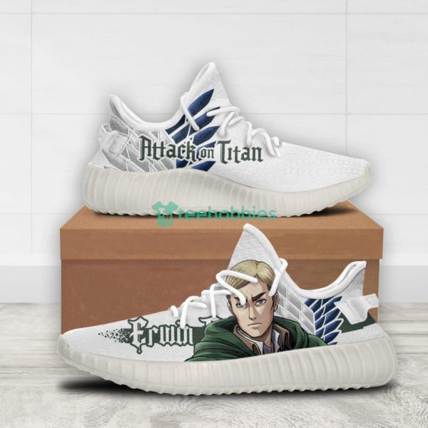 Erwin Smith Custom Attack on Titan Anime Yeezy Shoes For Fans Product Photo 2