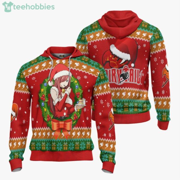 Erza Scarlet Custom Fairy Tails Anime Fans Ugly Christmas Sweater Hoodie Product Photo 3