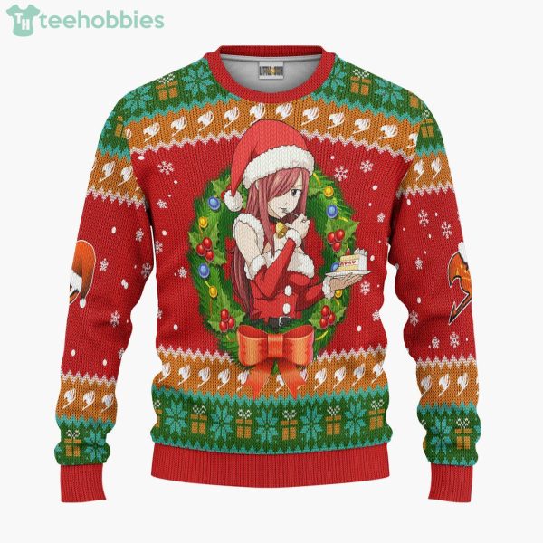 Erza Scarlet Custom Fairy Tails Anime Fans Ugly Christmas Sweater Hoodie Product Photo 1