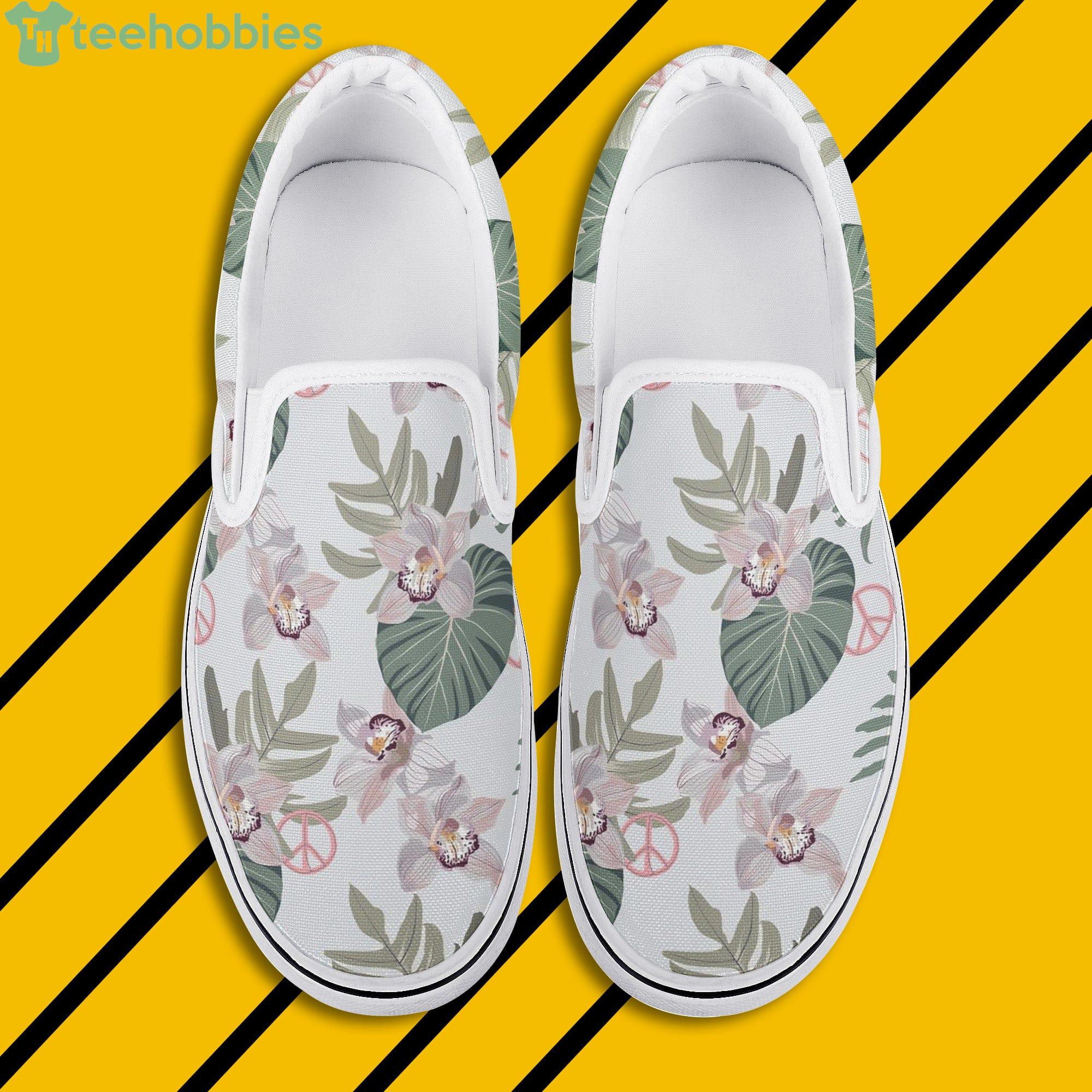 Flowers Pattern Slip On Shoes For Men And Women Product Photo 1