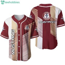 Ford Mustang Dvt-Va Men's Round Collar Red Jersey Baseball Shirt Product Photo 1