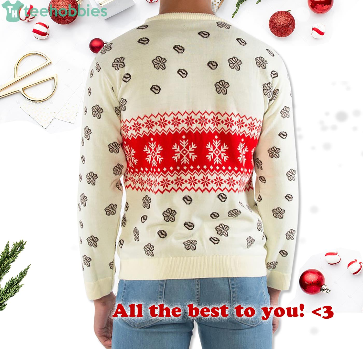 Friends Central Perk Cream Knitted Christmas Jumper Product Photo 2