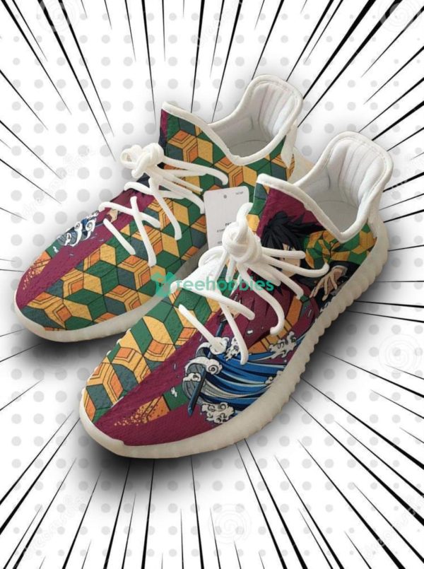 Giyu Tomioka Custom Kimetsu No Yaiba Anime Yeezy Shoes For Fans Product Photo 1