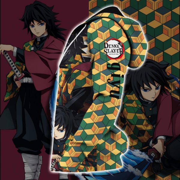 Giyu Zip All Over Printed 3D Shirt Kimetsus Costume Anime Fans Fan Gift Idea Product Photo 3