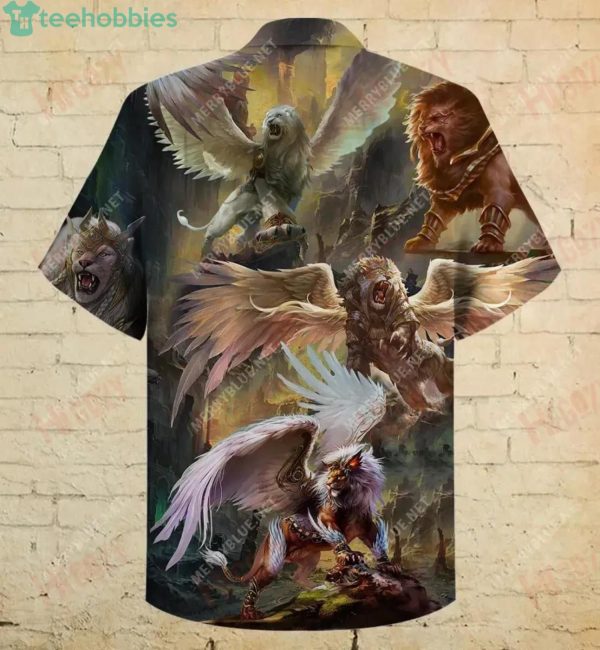 God Of War Lion Vacation Short Sleeve Custom Hawaiian Shirtsproduct photo 2
