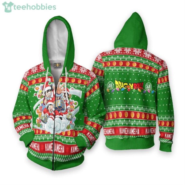 Goku And Gohan And Chi Chi Dragon Ball Custom Anime Fans Ugly Christmas Sweater Hoodie Product Photo 2