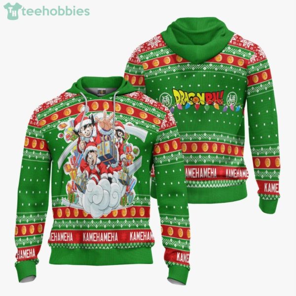 Goku And Gohan And Chi Chi Dragon Ball Custom Anime Fans Ugly Christmas Sweater Hoodie Product Photo 3