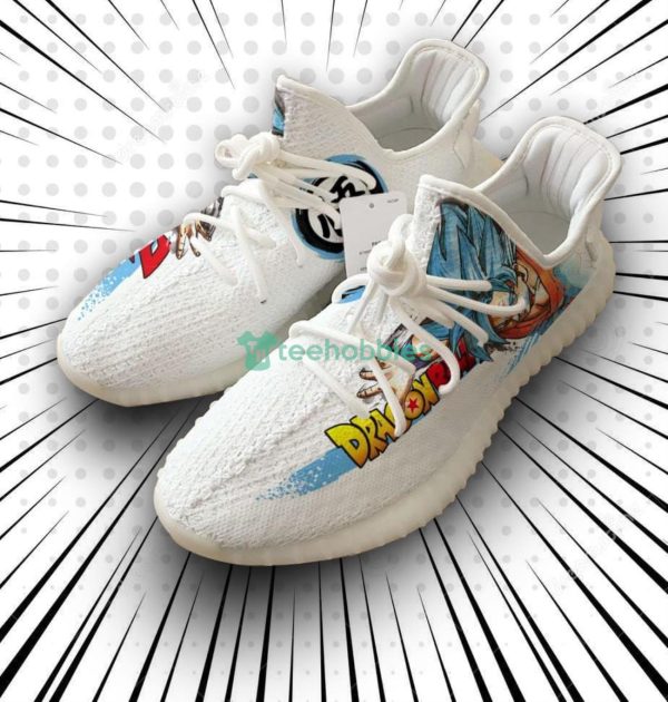 Goku Custom Super Saiyan Blue Dragon Ball Anime Yeezy Shoes For Fans Product Photo 1