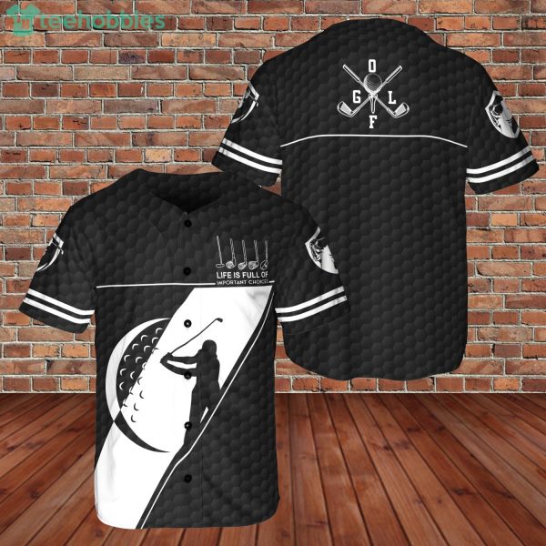 Golf Is Important Choice Playing Golf US Flag Jersey Baseball Shirt Product Photo 1
