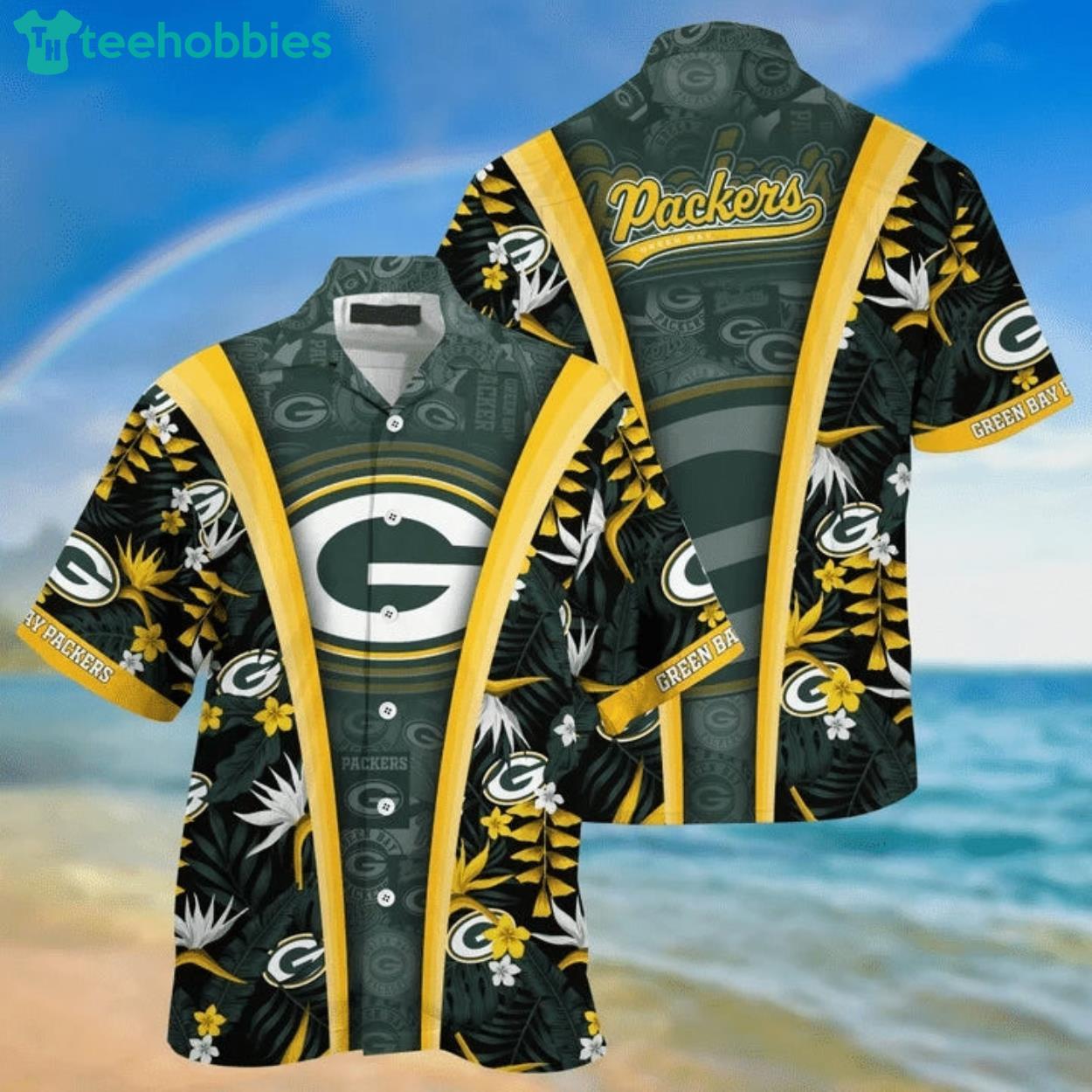 Green Bay Packers Tropical Flower Hawaiian Shirt For Fans Product Photo 1