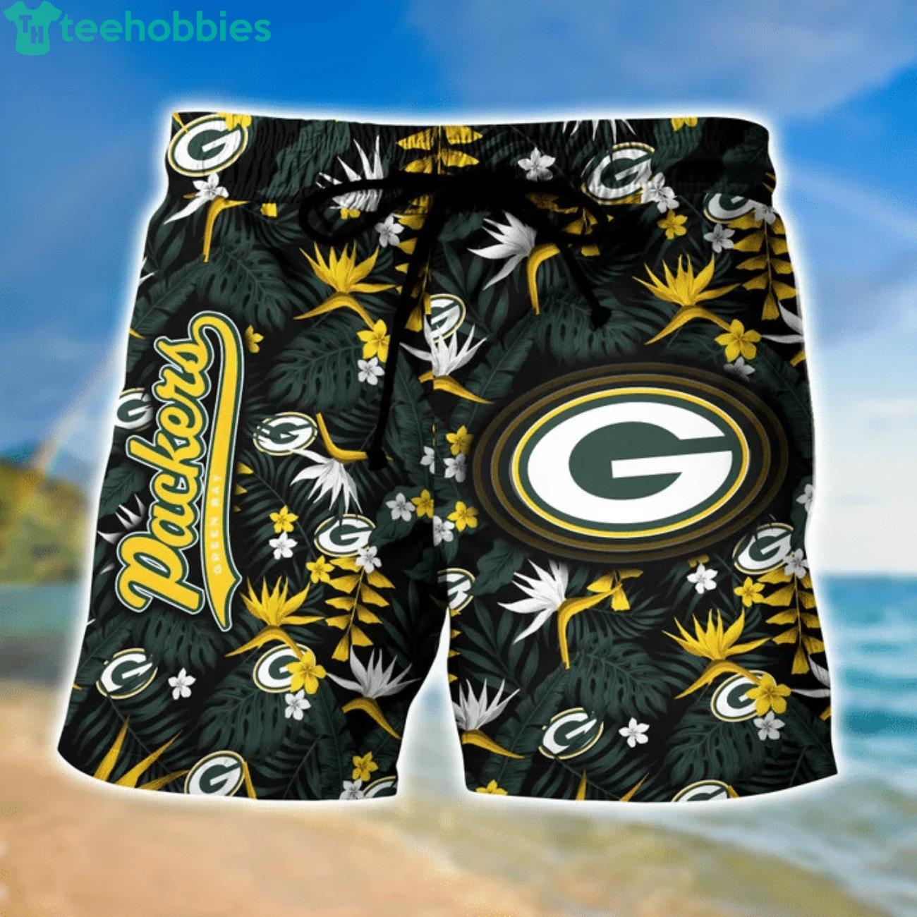 Green Bay Packers Tropical Flower Hawaiian Shirt Product Photo 1