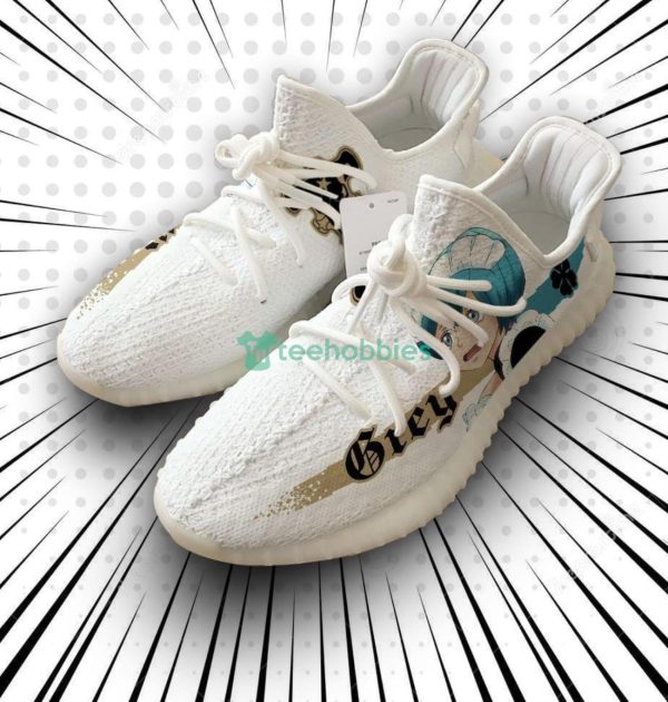 Grey Custom Black Clover Anime Yeezy Shoes For Fans Product Photo 1