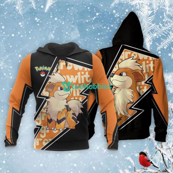 Growlithe All Over Printed 3D Shirt Custom Pokemon Anime Fans Lighting Style Product Photo 3