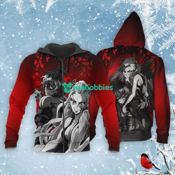 Gyutato and Daki All Over Printed 3D Shirt Custom Kimetsu Anime Fans Japan Art Product Photo 1