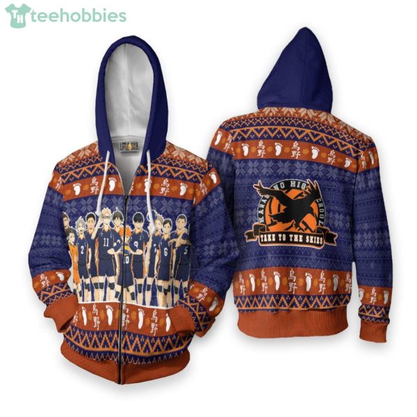 Haikyuu Karasuno High Anime Fans Ugly Christmas Sweater Hoodie Product Photo 2