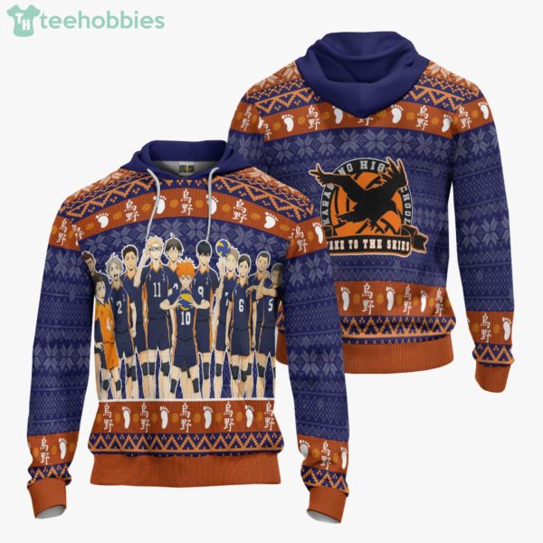 Haikyuu Karasuno High Anime Fans Ugly Christmas Sweater Hoodie Product Photo 3