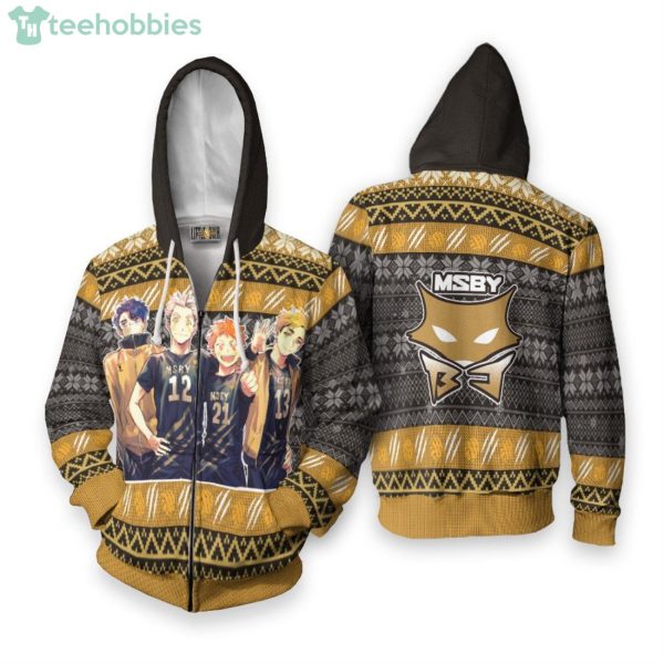 Haikyuu MSBY Black Jackals Anime Fans Ugly Christmas Sweater Hoodie Product Photo 2