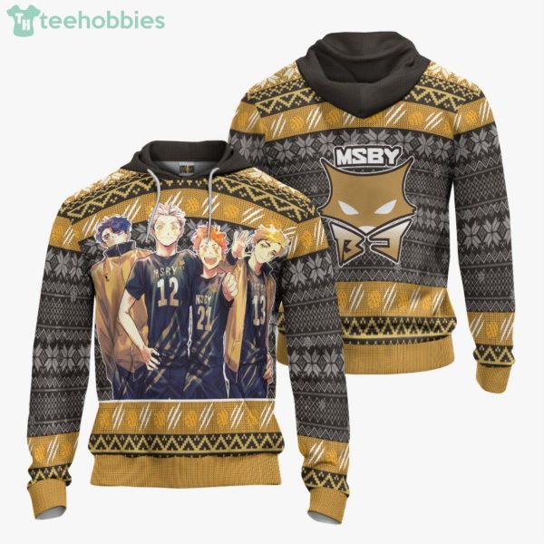 Haikyuu MSBY Black Jackals Anime Fans Ugly Christmas Sweater Hoodie Product Photo 3