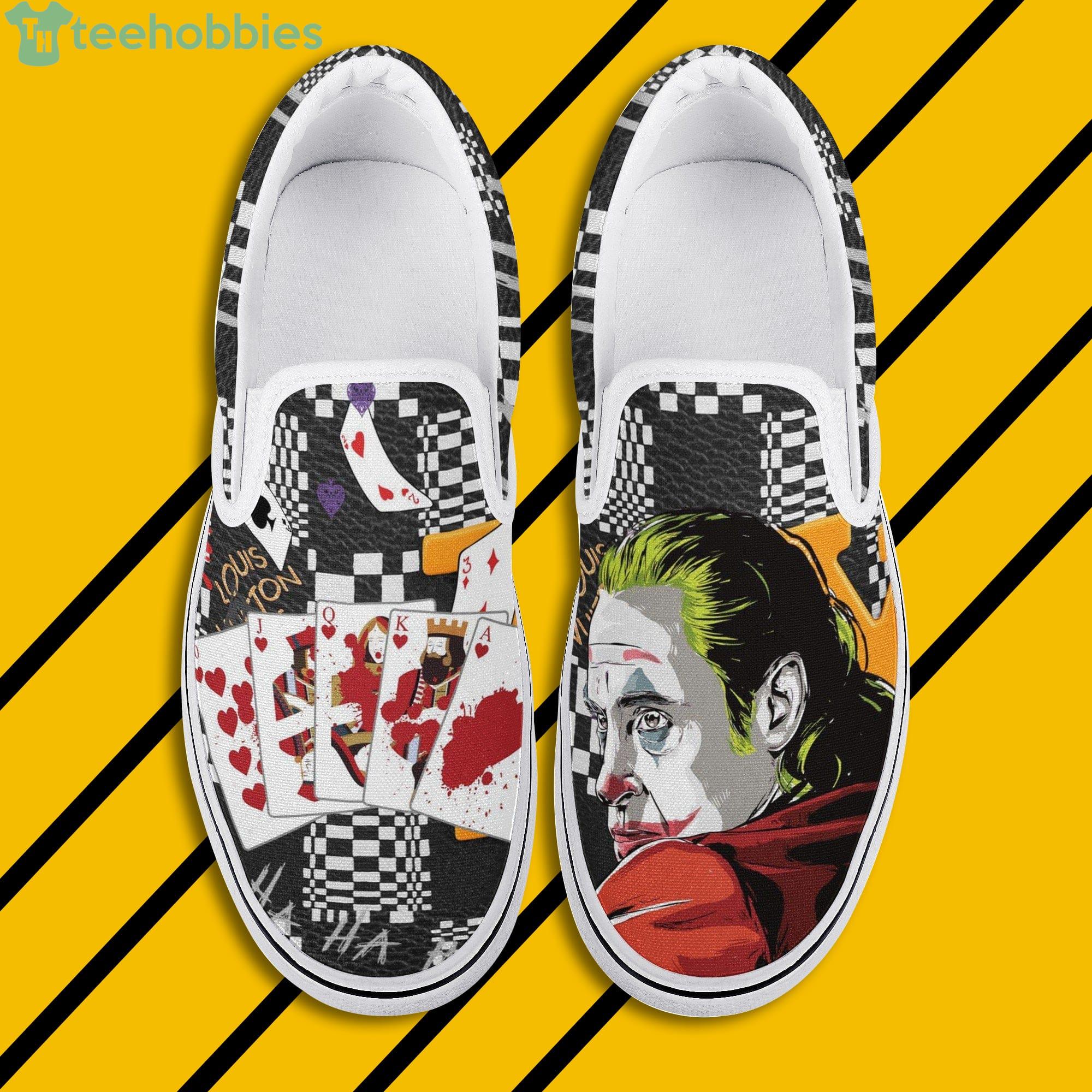 Halloween Joker And Playing Cards Slip On Shoes For Men And Women Product Photo 1