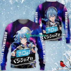 Hoshimachi Suisei All Over Printed 3D Shirt Holo Graffiti Custom Anime Fans Product Photo 2