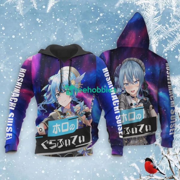 Hoshimachi Suisei All Over Printed 3D Shirt Holo Graffiti Custom Anime Fans Product Photo 3