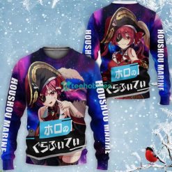 Houshou Marine All Over Printed 3D Shirt Holo Graffiti Custom Anime Fans Product Photo 2