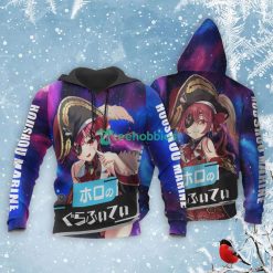 Houshou Marine All Over Printed 3D Shirt Holo Graffiti Custom Anime Fans Product Photo 3