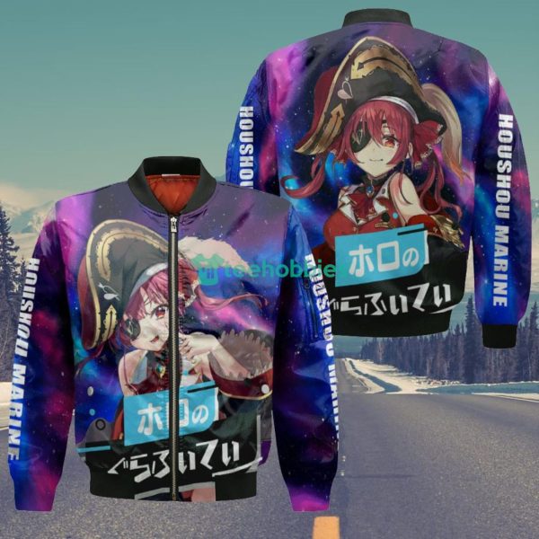 Houshou Marine All Over Printed 3D Shirt Holo Graffiti Custom Anime Fans Product Photo 4
