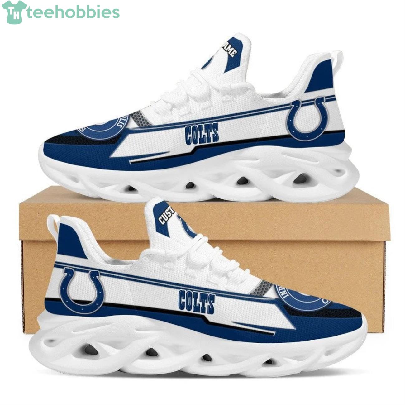 Indianapolis Colts White Air Max Soul Sneaker Running Shoes Product Photo 1