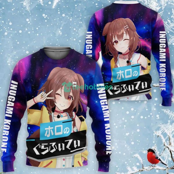 Inugami Korone All Over Printed 3D Shirt Holo Graffiti Custom Anime Fans Product Photo 2