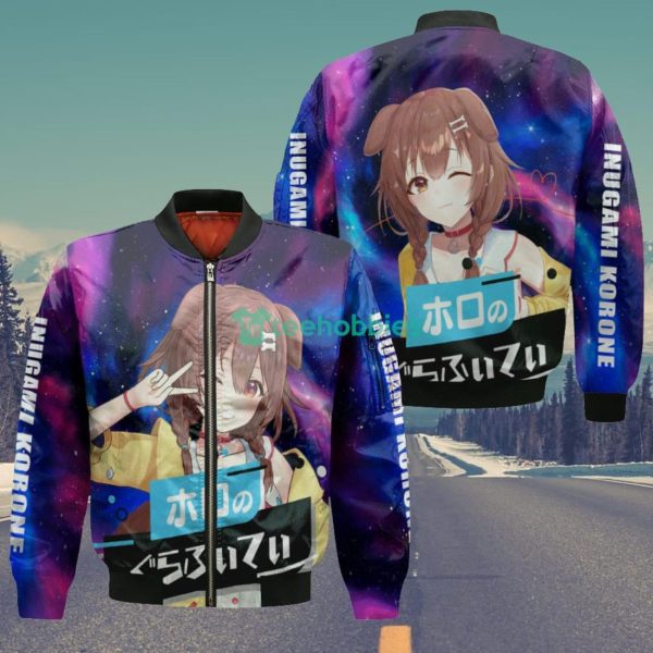 Inugami Korone All Over Printed 3D Shirt Holo Graffiti Custom Anime Fans Product Photo 4