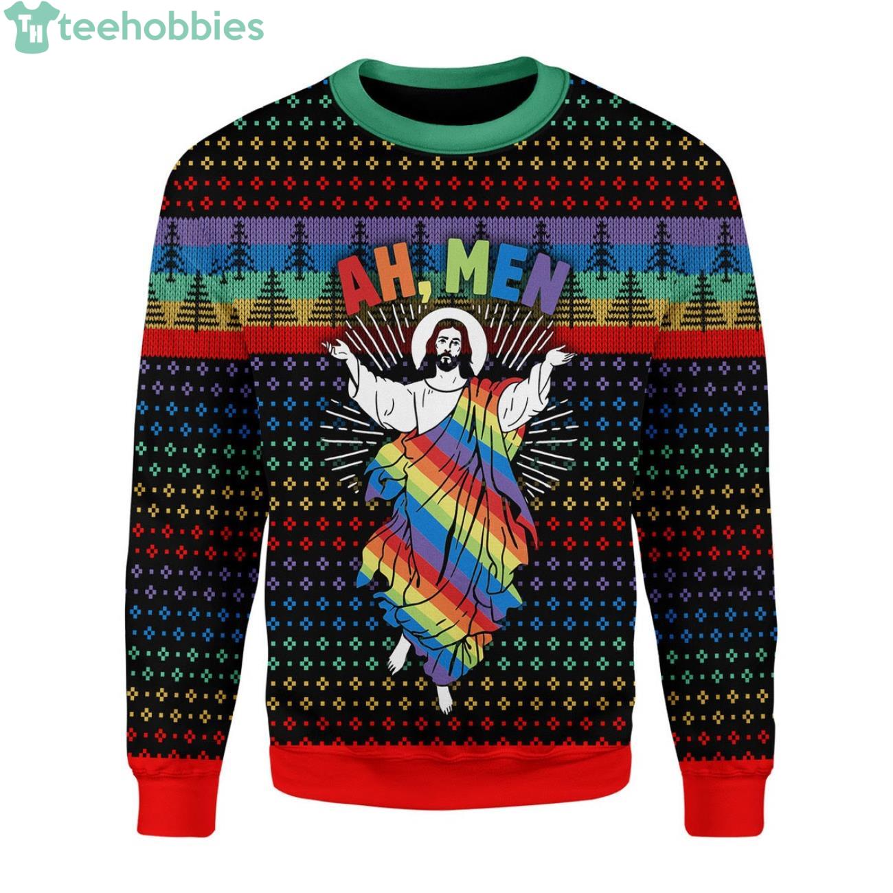 Jesus LGBT Ugly Christmas Sweater Product Photo 1 Jesus LGBT Ugly Christmas Sweater Product Photo 1