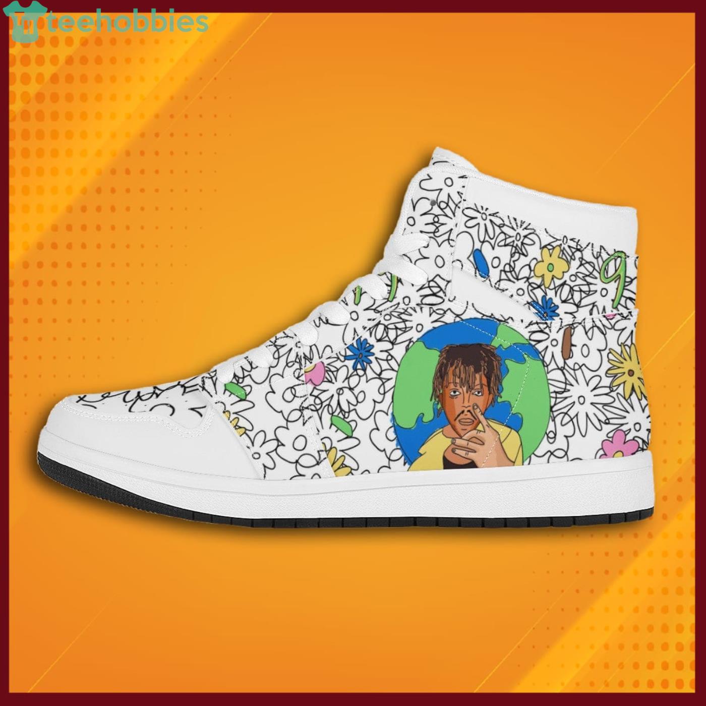 Juice Wrld And Flowers Drawing Sneaker Boots Shoes