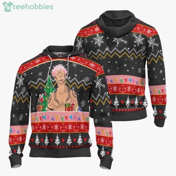Jujutsu Kaisen Custom Ryomen Sukuna Anime Fans Ugly Christmas Sweater Hoodie Product Photo 3