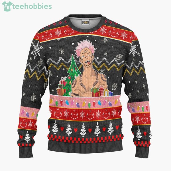 Jujutsu Kaisen Custom Ryomen Sukuna Anime Fans Ugly Christmas Sweater Hoodie Product Photo 1