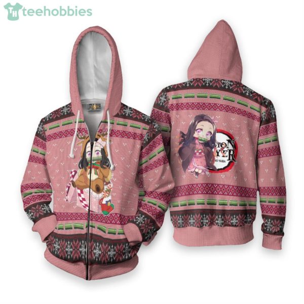 Kamado Nezuko Cute Demon Slayer Anime Fans Ugly Christmas Sweater Hoodie Product Photo 2