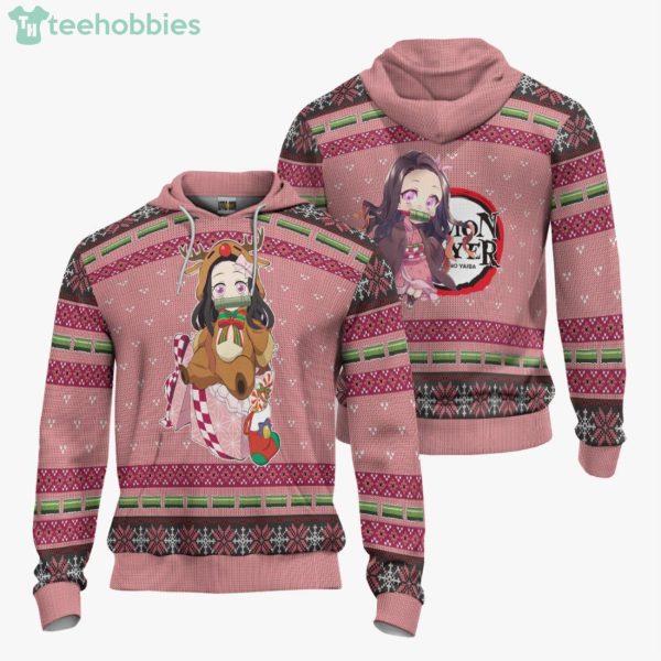 Kamado Nezuko Cute Demon Slayer Anime Fans Ugly Christmas Sweater Hoodie Product Photo 3